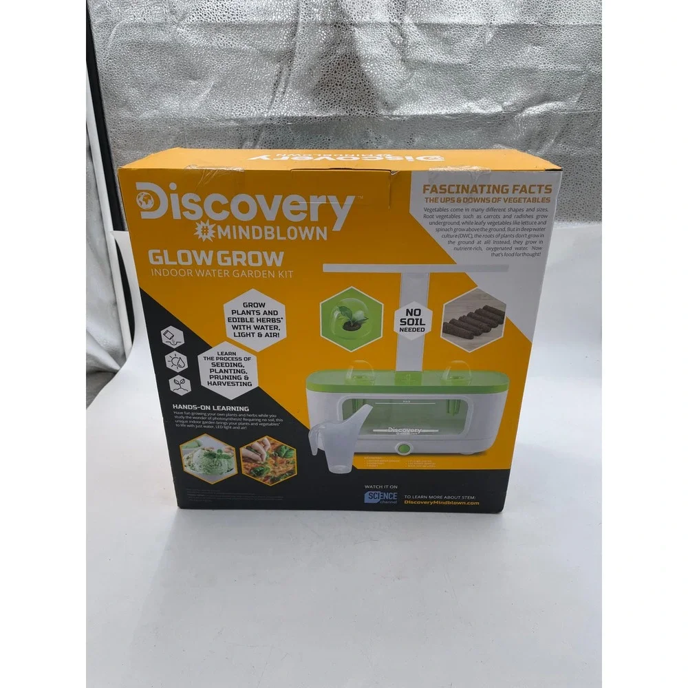 Discovery Mindblown Glow Grow Indoor Water Garden Kit STEM LED‎ Light Hydroponic